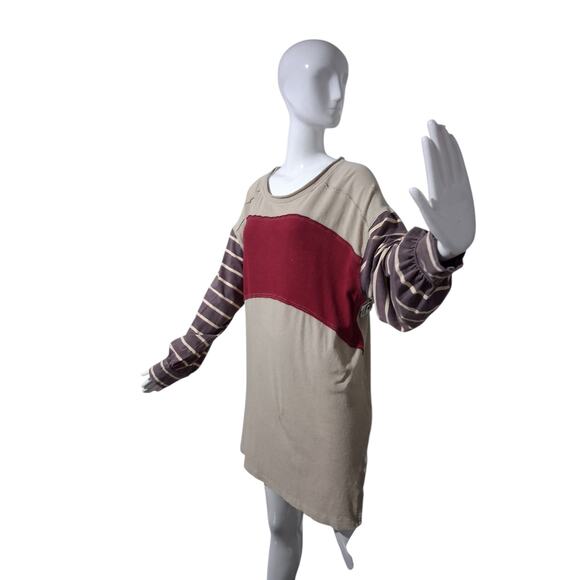 Free People Women's size Medium Oversized Awesome Tee Berry Grungecore Academia - Picture 2 of 13